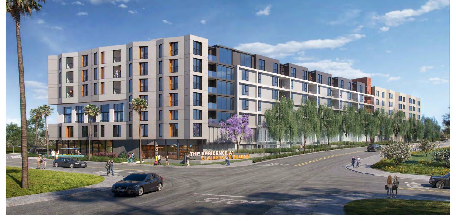 Architect's rendering of a podium apartment community